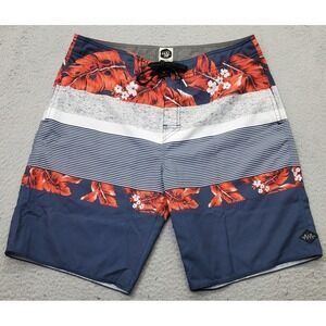 Rip Curl Surf Craft Board Shorts Mens 32 Multi Striped Comfort Drawstring Waist